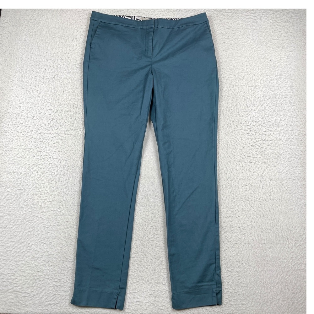 Boden Pants Womens 12L Teal Blue Richmond Slim Leg Stretch Cotton Workwear